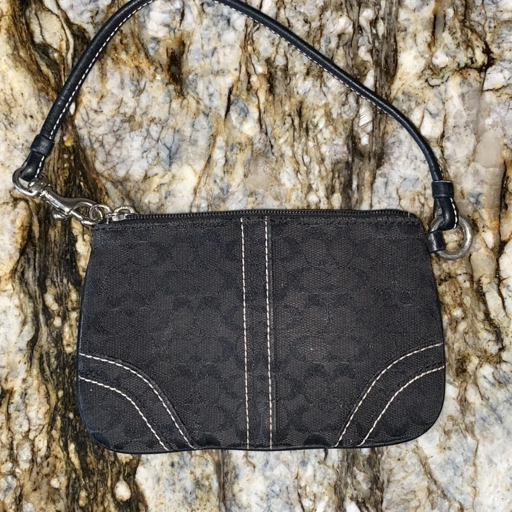 Black Coach Signature Wristlet